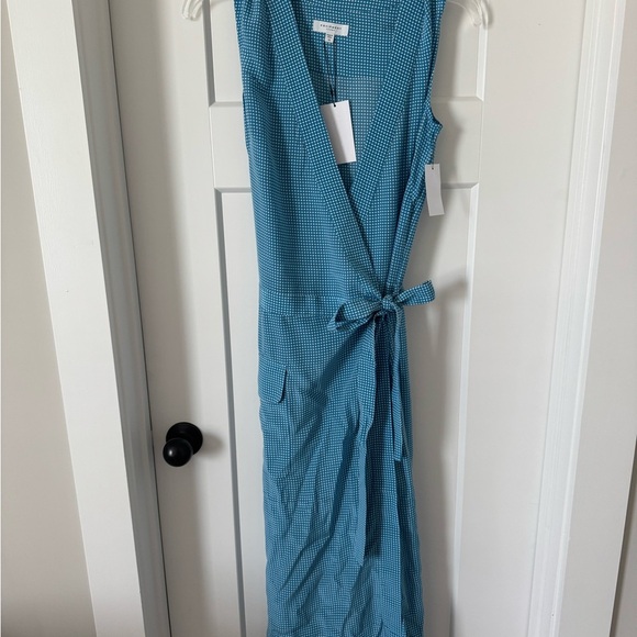 Equipment Maovesa silk Blue Polka Dot wrap dress - Picture 2 of 6